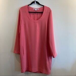 DIANE VON FURSTENBERG Sz 10 Scoop Neck Column Style Shift  Tunic Dress